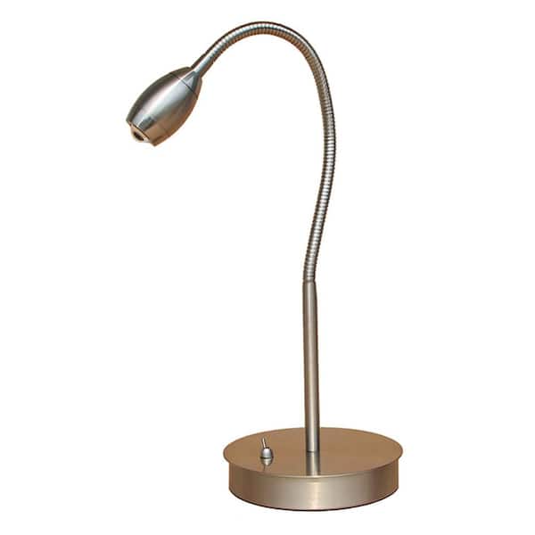 DAYLIGHT24 12 in. Brushed nickel finish LED Swing Arm Desk Lamp