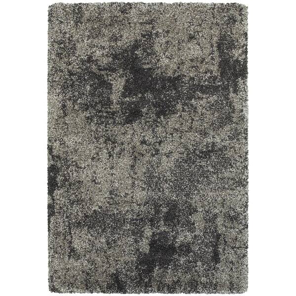 Hazel Grey/Charcoal 4 ft. x 6 ft. Abstract Shag Area Rug