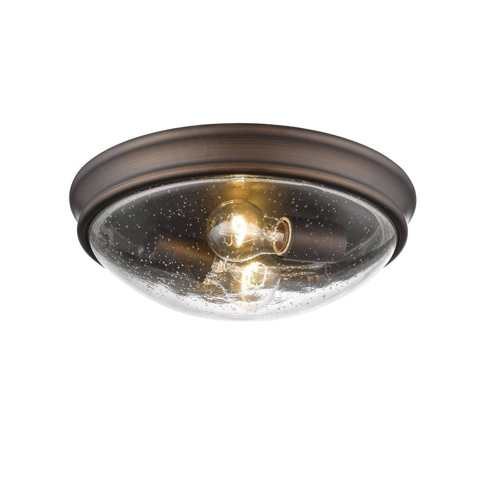 Millennium Lighting 12 in. Wide 2-Light Rubbed Bronze Flush Mount ...