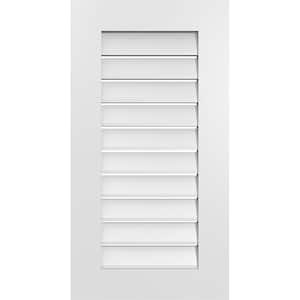 18 in. x 34 in. Vertical Surface Mount PVC Gable Vent: Functional with Standard Frame