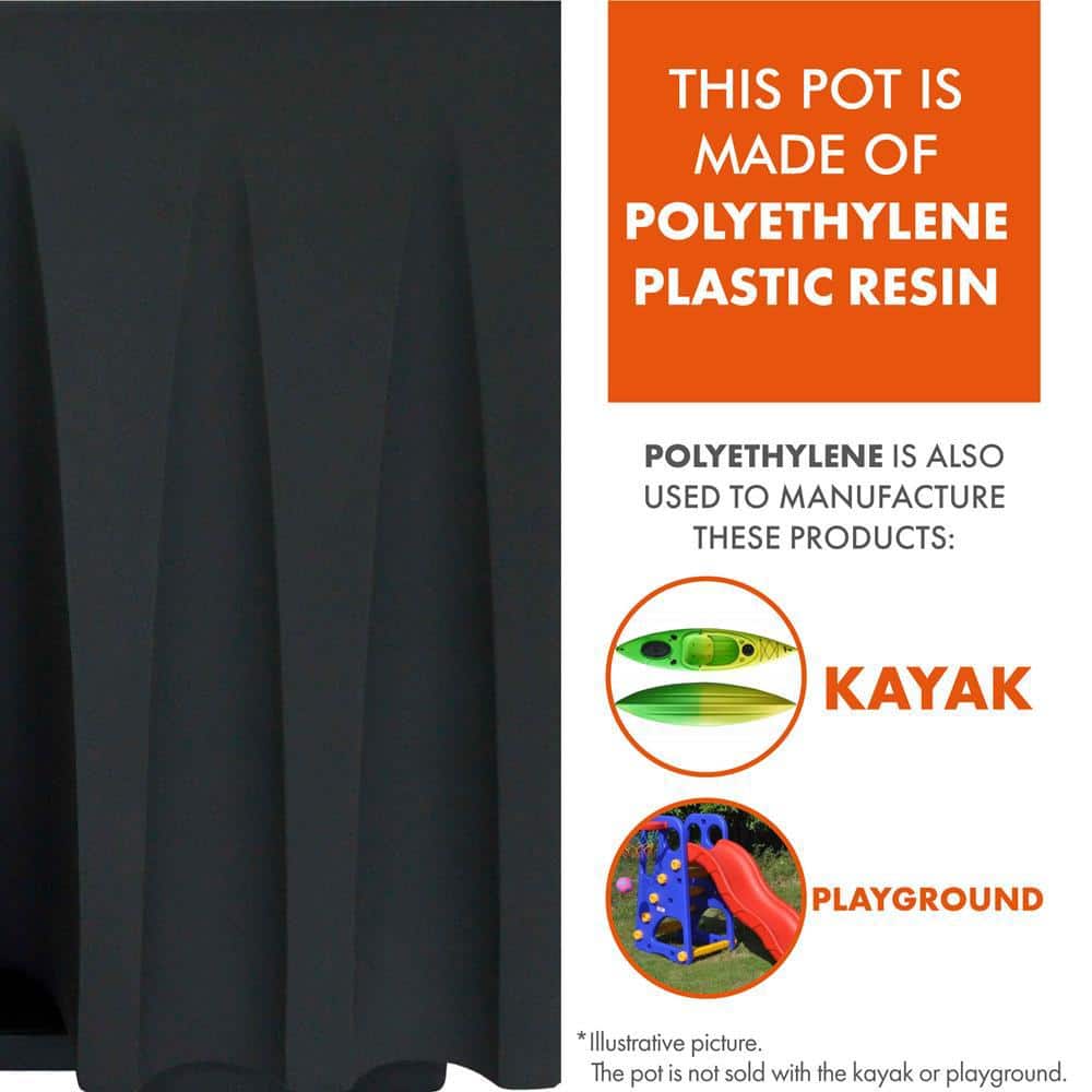 Large Brown Polyethylene Resin Rectangular Outdoor Planter
