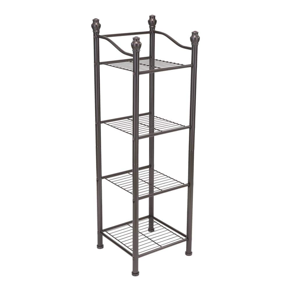 SimpleHouseware 4-Shelf Wide Standing Units for Storage, Bronze