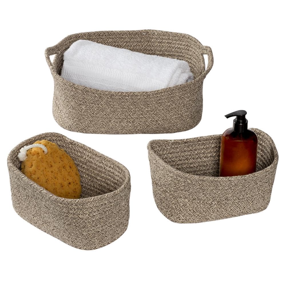 Champagne Wicker Rectangular Nesting Storage Basket Set