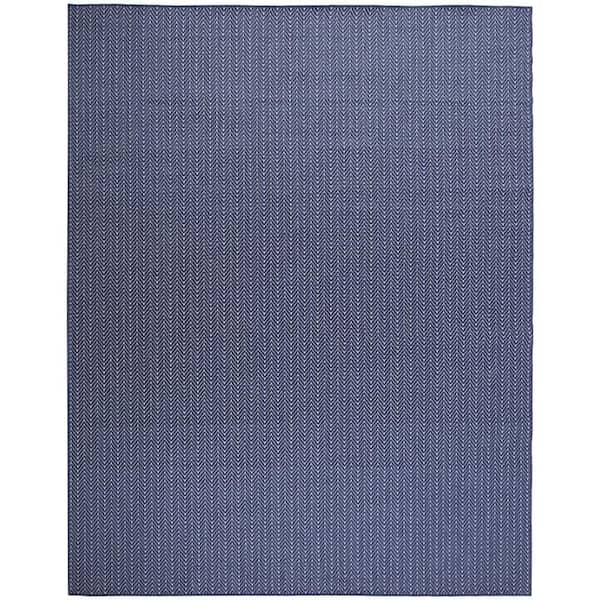 Nourison Horizon Indoor/Outdoor Navy 9 ft. x 12 ft. Geometric Contemporary Area Rug