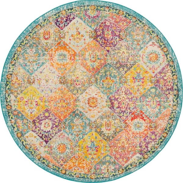 Penrose Blake Multi 6 ft. x 6 ft. Round Rug