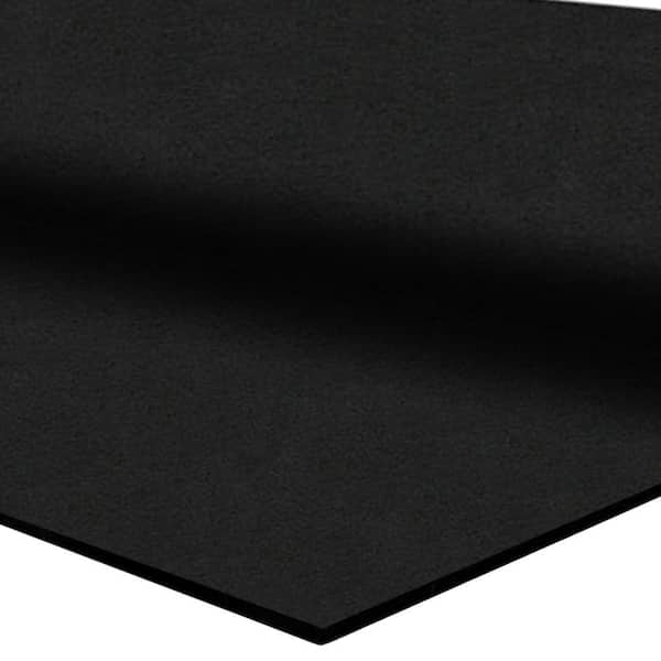 FLOORINGINC Tough Rubber Roll, Black 4 ft. x 10 ft. x 1/4 in. T Gym Flooring Rubber (40 sq. ft.)
