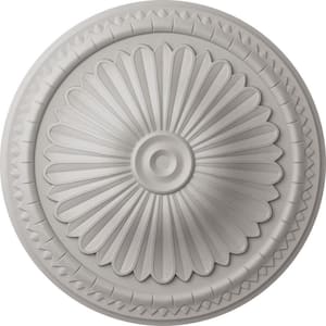 15 in. x 1-3/4 in. Alexa Urethane Ceiling Medallion (Fits Canopies upto 3 in.), Hand-Painted Ultra Pure White