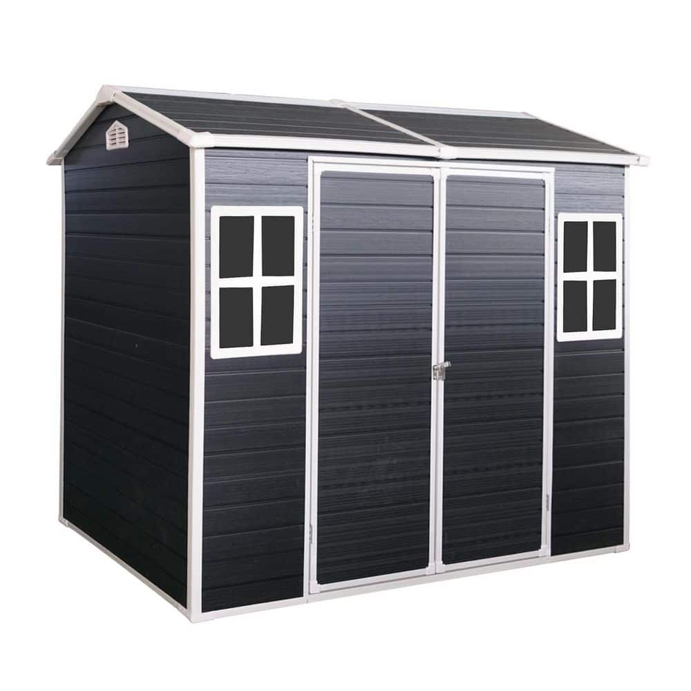 8 ft. W x 4 ft. D Resin Shed with Floor, Outdoor Plastic Storage Shed for G
