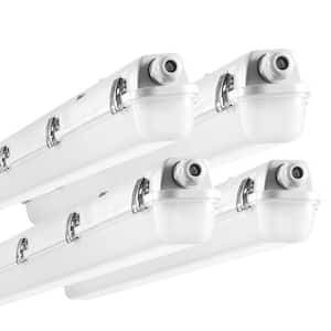 4-Piece 4 ft. LED Vapor Tight Light 60/50/40-Watt Selectable 5400/6400/7400 Lumens