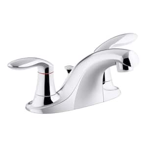 Coralais 4 in. Centerset 2-Handle Bathroom Faucet with Metal Pop-Up Drain in Polished Chrome