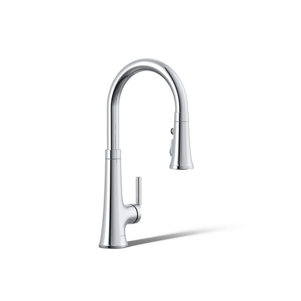 KOHLER Tone Single Handle Pull Down Sprayer Kitchen Faucet in
