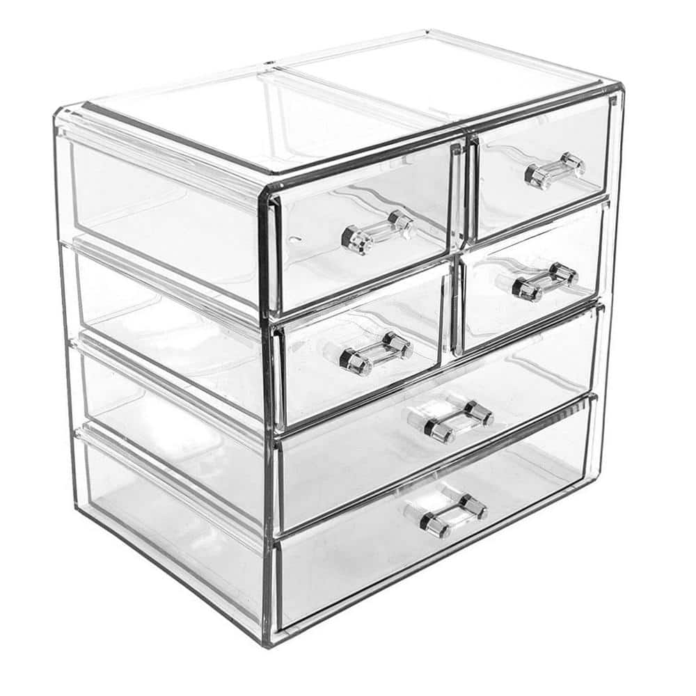 Sorbus Freestanding 6-Drawer 6.25 in. x 14.25 in. 1-Cube Acrylic