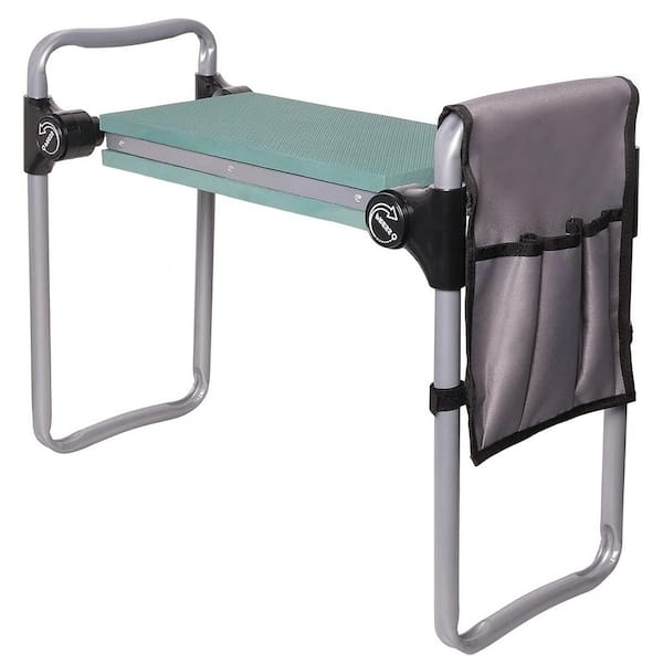 ATENGNES 2-in-1 220 lbs. Button-Press Design Foldable Lightweight Garden Soft Cushion EVA Foam Pad Kneeler Seat with Tools Pouch