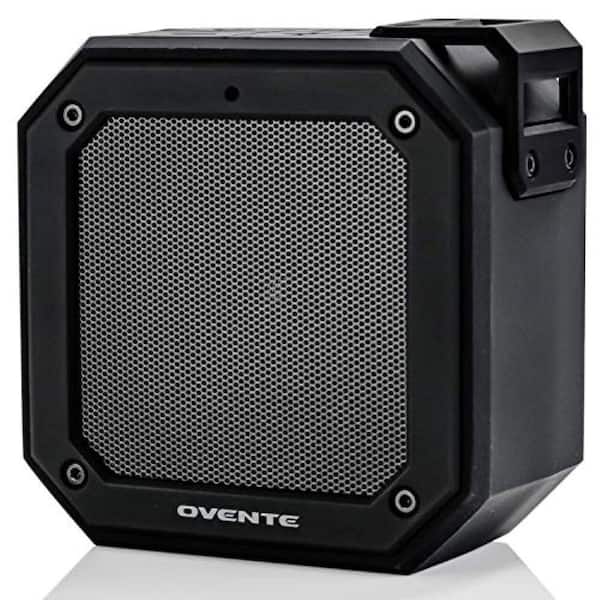 OVENTE 2000 mAh Portable Waterproof Wireless Speaker with TWS Pairing Capability, IPX6 Rating and 20-Hours of Playtime, Black