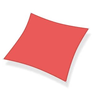 10 ft. x 10 ft. 185 GSM Red Square UV Block Sun Shade Sail for Yard and Swimming Pool etc.
