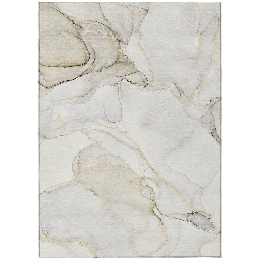 Beige and Ivory 3 ft. x 5 ft. Woven Abstract Polyester Rectangle Indoor/Outdoor Area Rug price history on PriceWatchPro