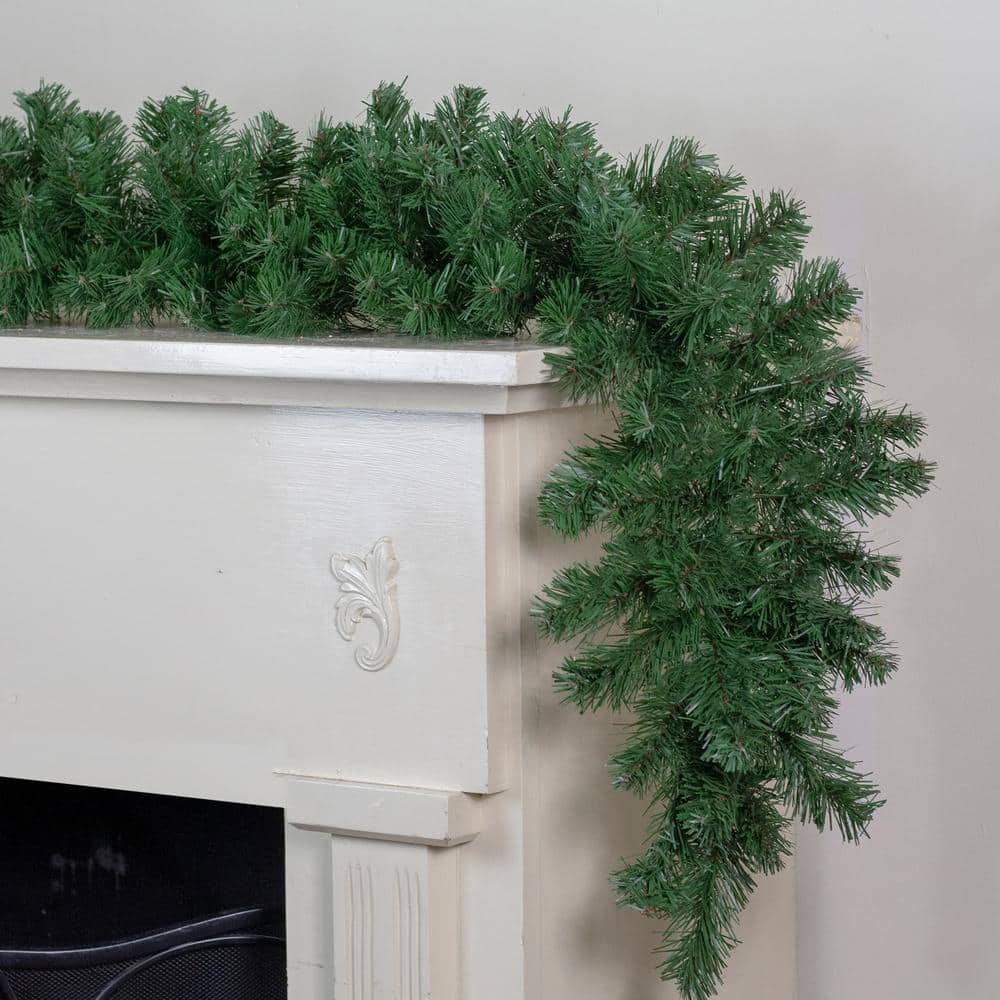 9 ft Green Artificial Pine Christmas Garland with Bendable Wire