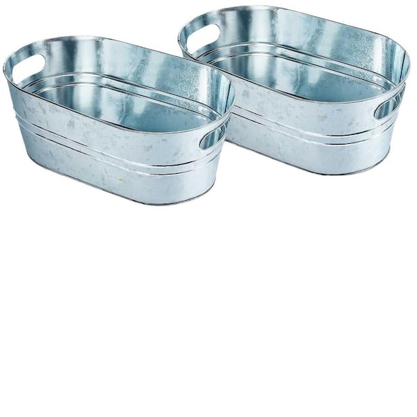 4-Pack 4 gal. Silver Metal Beverage Tub, Champagne Cocktail Wine Cooler, Formed by Quality Galvanized, Large Capacity