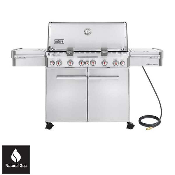 Summit S-670 6-Burner Natural Gas Grill in Stainless Steel with and Rotisserie 7470001 - Home Depot