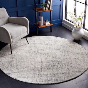 Abstract Gray/Ivory 4 ft. x 4 ft. Speckled Round Area Rug