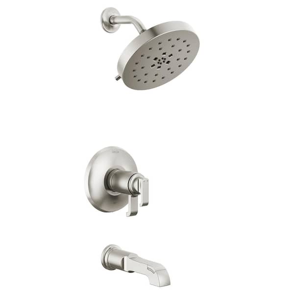 Delta Tetra TempAssure 1-Handle Wall-Mount Tub and Shower Trim Kit in ...