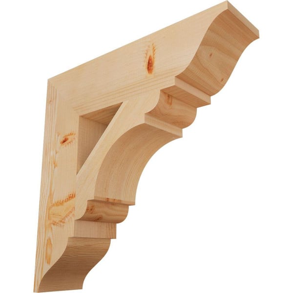 Ekena Millwork 5.5 in. x 22 in. x 22 in. Douglas Fir Olympic Traditional Smooth Bracket