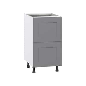 Bristol Painted Slate Gray Shaker Assembled Base Kitchen Cabinet with 2 Drawers (18 in. W x 34.5 in. H x 24 in. D)