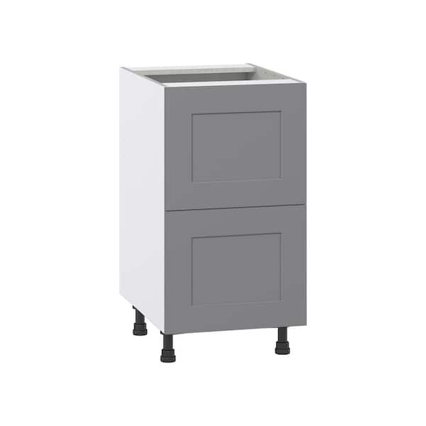 J COLLECTION Bristol Painted Slate Gray Shaker Assembled Base Kitchen Cabinet with 2 Drawers (18 in. W x 34.5 in. H x 24 in. D)