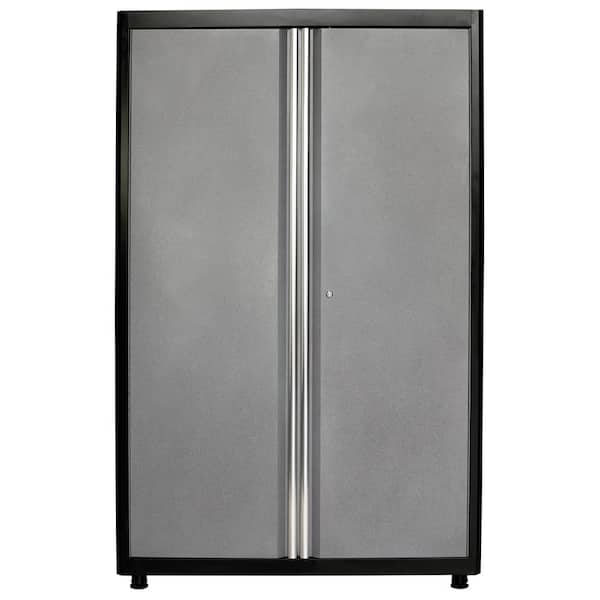 American Heritage Steel Freestanding Garage Cabinet in Black/Multi-Granite (46 in. W x 72 in. H x 24 in. D)