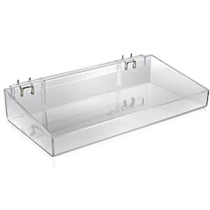 16 in. W x 8 in. D x 3 in. H Clear Crystal Styrene Open Tray (2-Pack)