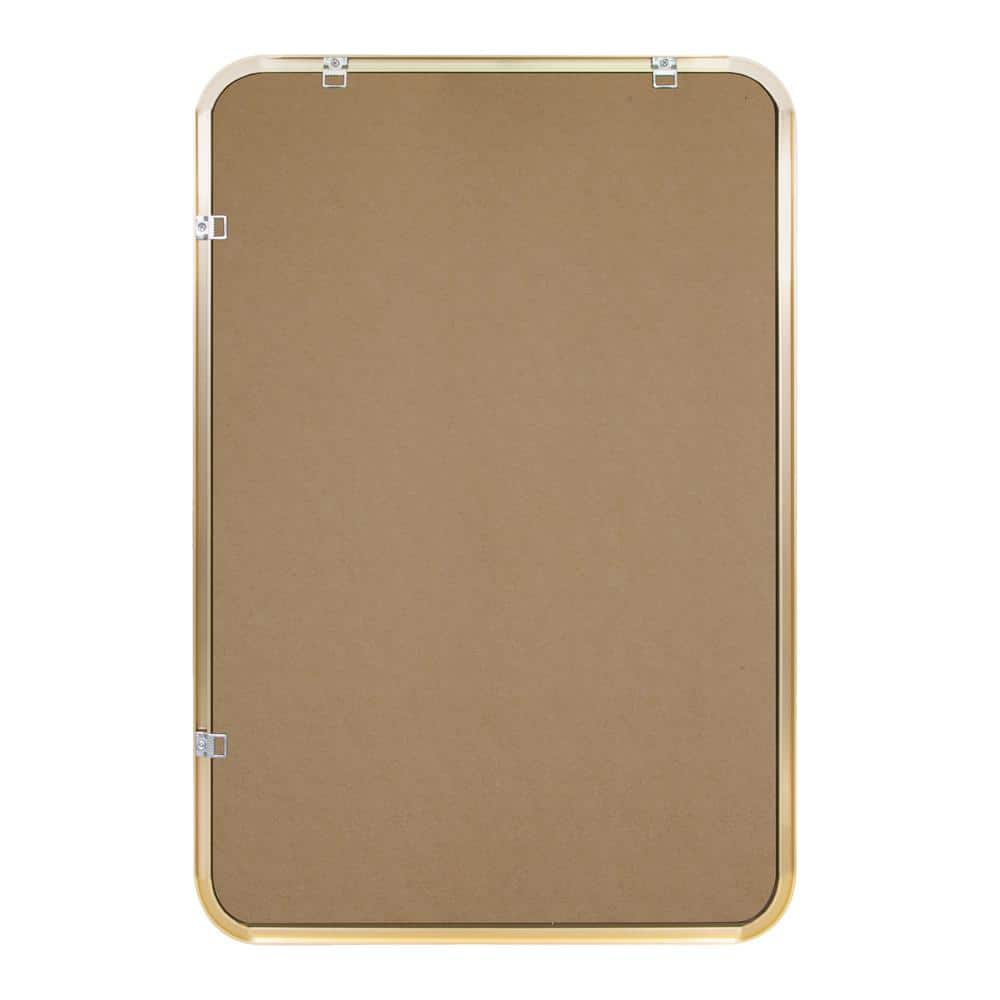 Elegant Isla 24" x 36" Gold Metal Framed Rectangular Wall Mirror