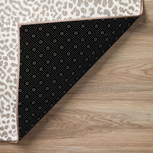 3 x 5 Beige Animal Print Runner Rug
