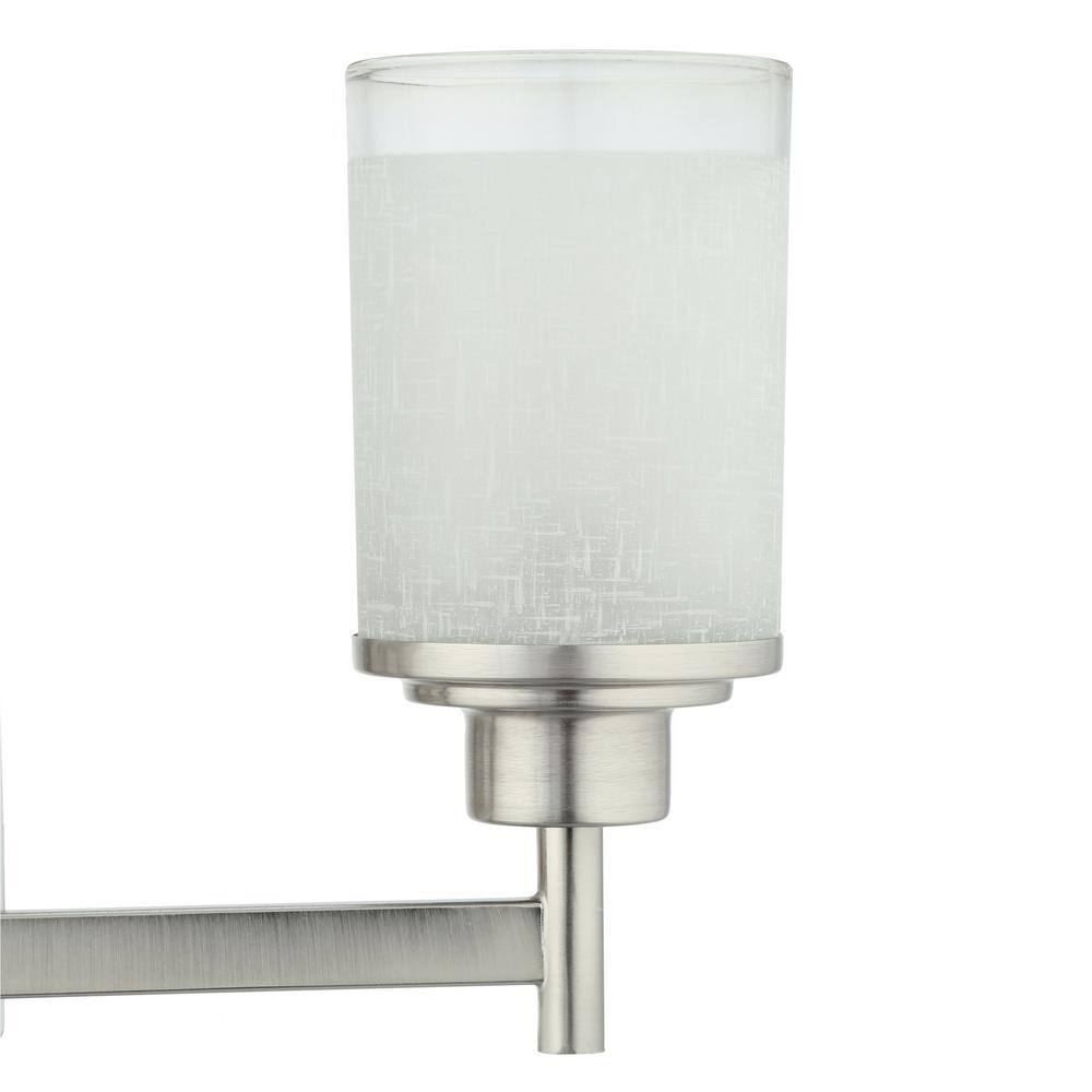 Brushed Nickel 3-Light Cylinder Bath Vanity Fixture