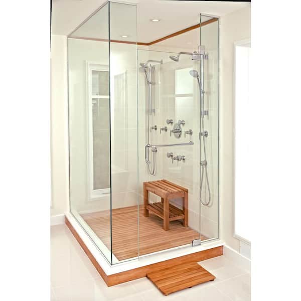  Shower Platform for Camping, Teak Bath Mats for