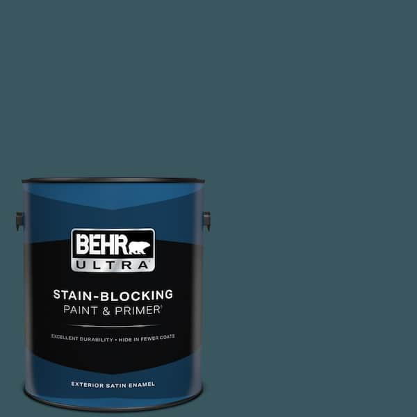 BEHR ULTRA 1 gal. #520F-7 Kingfisher Satin Enamel Exterior Paint & Primer