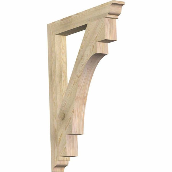 Ekena Millwork 4 in. x 44 in. x 32 in. Douglas Fir Merced Traditional Rough Sawn Bracket