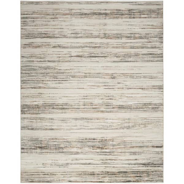 Nourison Serenity Home Ivory Beige 8 ft. x 10 ft. Abstract Contemporary Area Rug