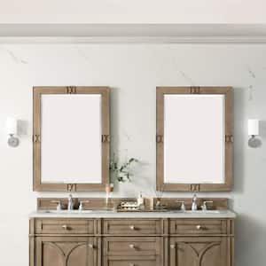 Darrowood 29 in. W x 40 in. H Rectangular Wood Framed Wall Bathroom Vanity Mirror in Whitewashed Walnut