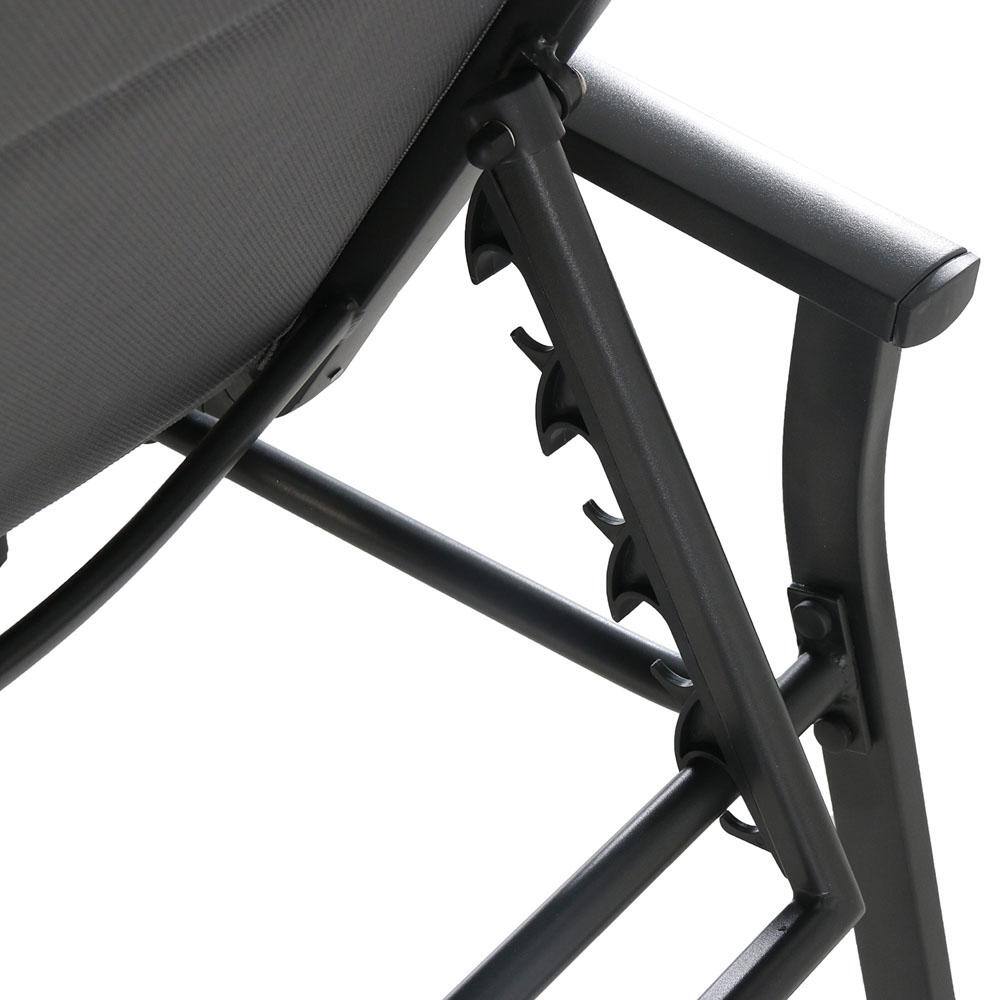 Halsted Deluxe Cool Gray Padded Sling Outdoor Chaise Lounge