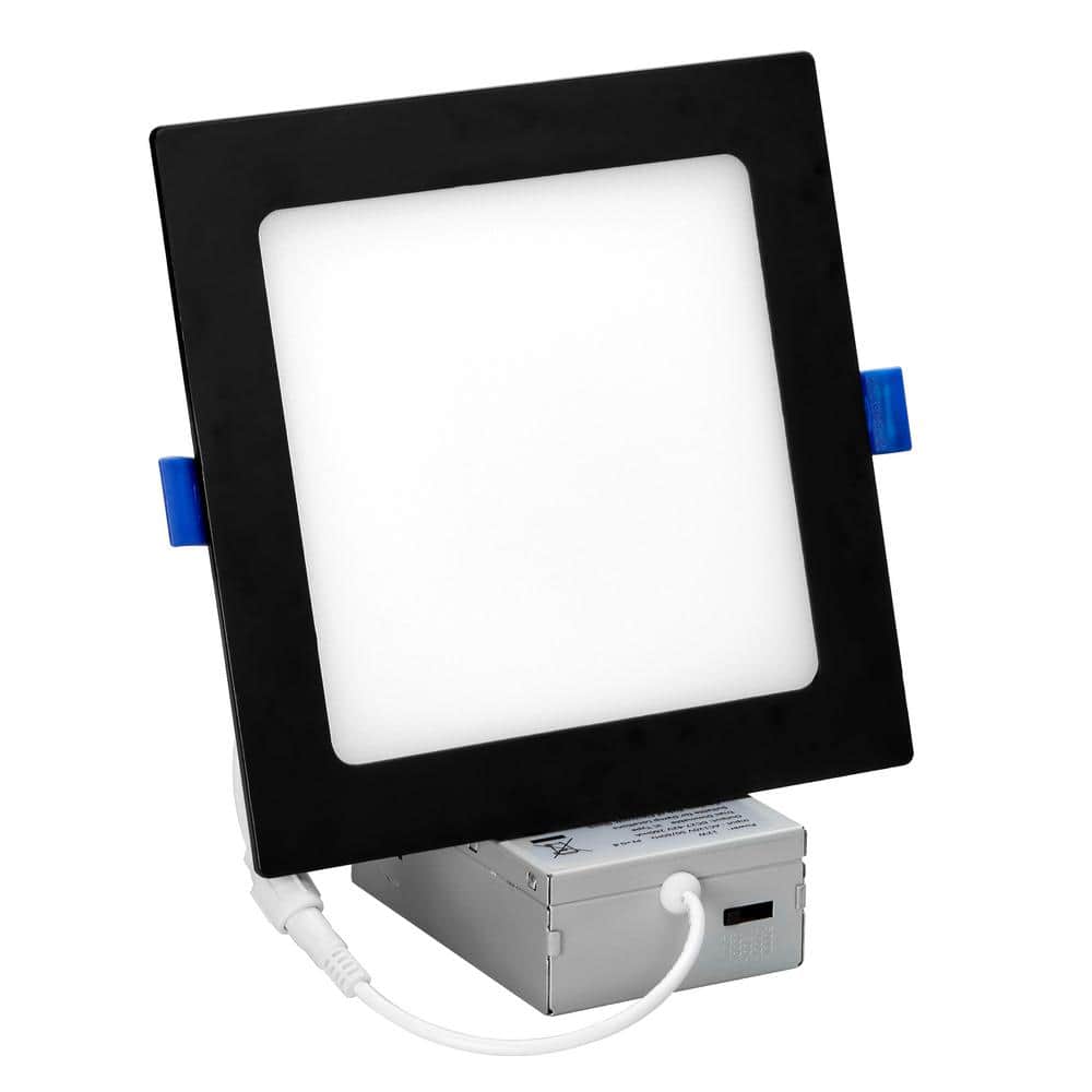 Black Aluminum 6-Inch Square Ultra-Thin Recessed LED Downlight
