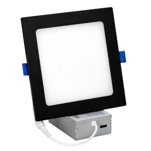 Maxxima 6 in. Slim Recessed LED Downlight, Black Trim