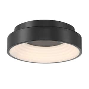 Conc 13 in. 1-Light Black LED Flush Mount