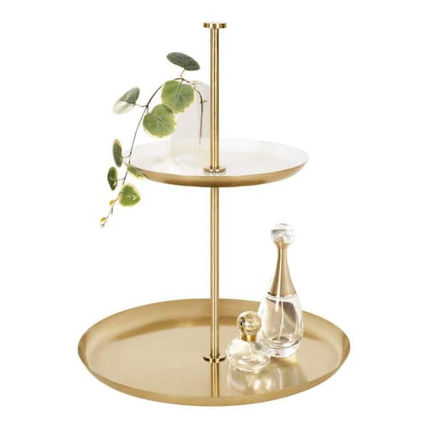 Kate and Laurel Laranya 15.00 in. H x 12.00 in. W White Decorative Tray