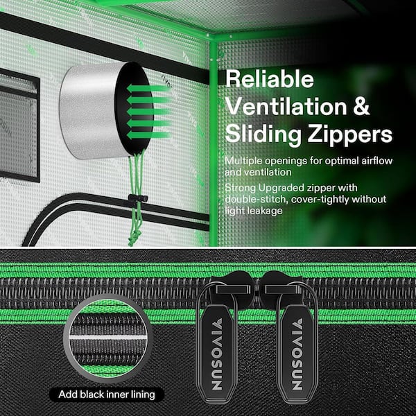 VIVOSUN 2.7 ft. x 2.7 ft. Mylar Hydroponic Grow Tent Complete