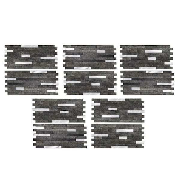Aspect Collage 12 in. x 5.8 in. Oyster Peel and Stick Decorative Backsplash in (5-pk/case) 4.8 sq. ft.