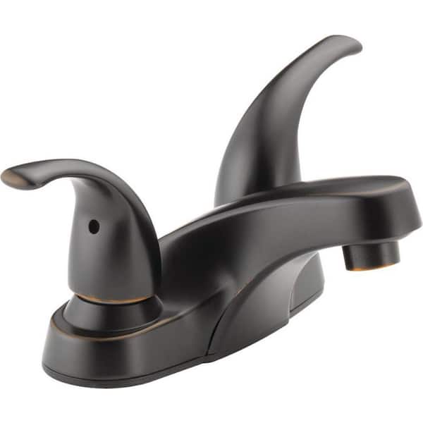 Peerless 4 in. Centerset 2-Handle Bathroom Faucet in Oil Rubbed Bronze