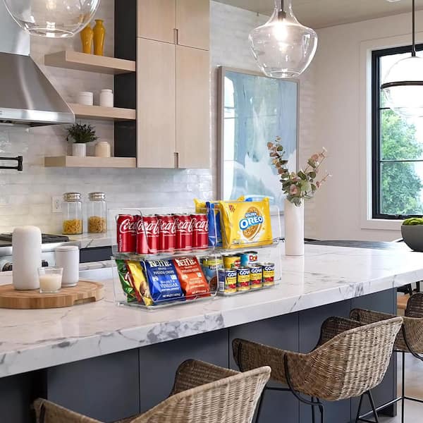 Sorbus Stackable Storage Bins Open Front - Clear Acrylic Pantry and Kitchen Bins for Storage and Organization (Small 4 Pack)