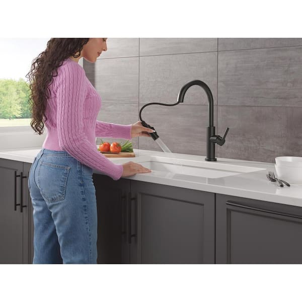 Nicoli Matte Black 17.06 in. H Pull Down Sprayer Kitchen Faucet with 360° Spout Swivel