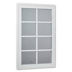 30 in. x 48 in. Left-Hand Vinyl Casement Window with Grids and Screen in White