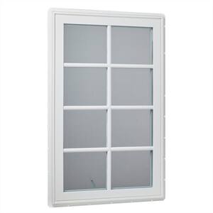 30 in. x 48 in. Left-Hand Vinyl Casement Window with Grids and Screen in White